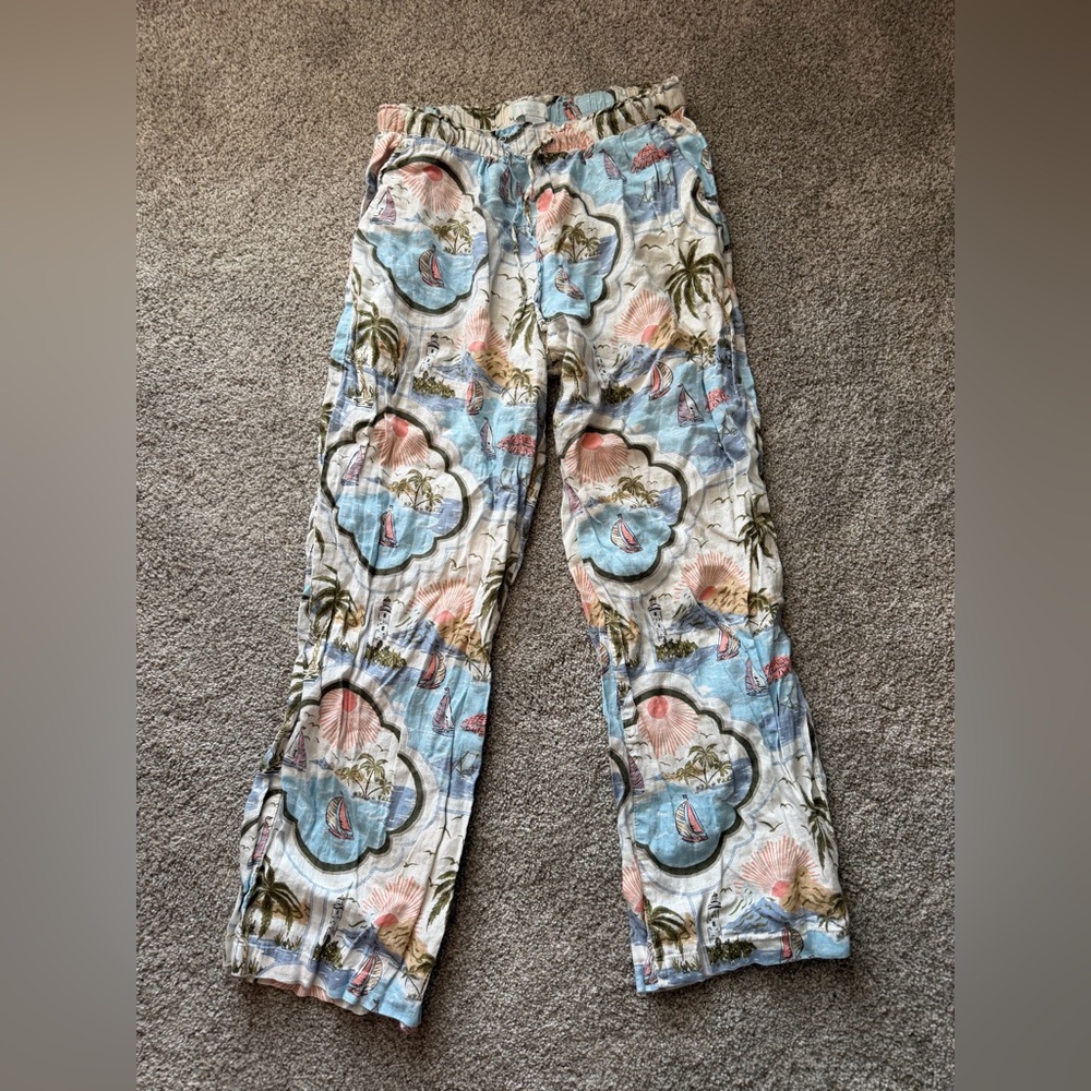 Cynthia Rowley ‎ Floral Pants - Blue and Pink